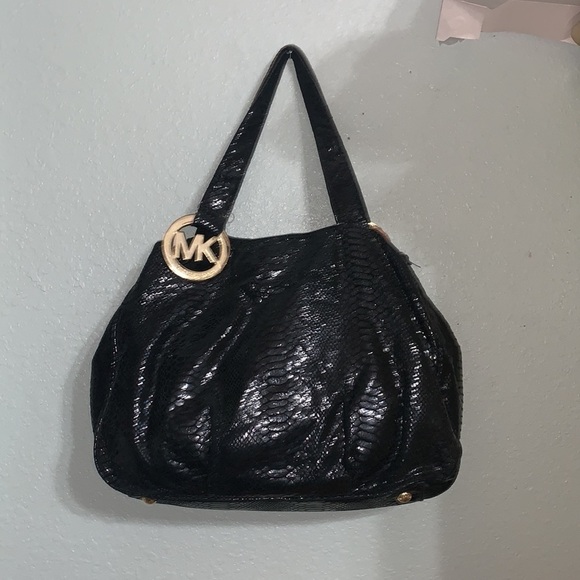 Michael, Michael Kors , black snake skin bag - Picture 2 of 9